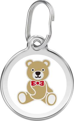 Show full view: Red Dingo Teddy Bear Stainless Steel Personalized Dog & Cat ID Tag, Small slide 1 of 7