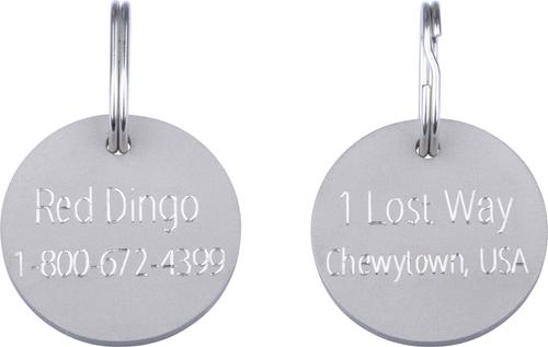 Show full view: Red Dingo Titanium Circle Personalized Dog & Cat ID Tag, Large slide 4 of 6