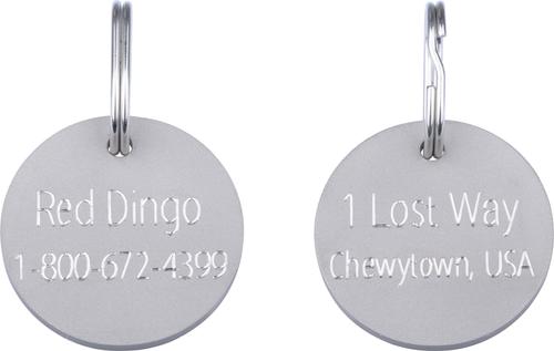 Show full view: Red Dingo Titanium Circle Personalized Dog & Cat ID Tag, Small slide 4 of 6