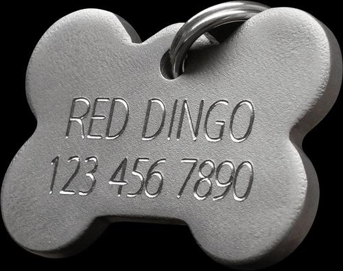 Show full view: Red Dingo Titanium Rectangle Personalized Dog & Cat ID Tag, Large slide 3 of 6
