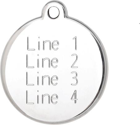 Show full view: Red Dingo Tribal Arrows Stainless Steel Personalized Dog & Cat ID Tag, Purple, Medium slide 3 of 7