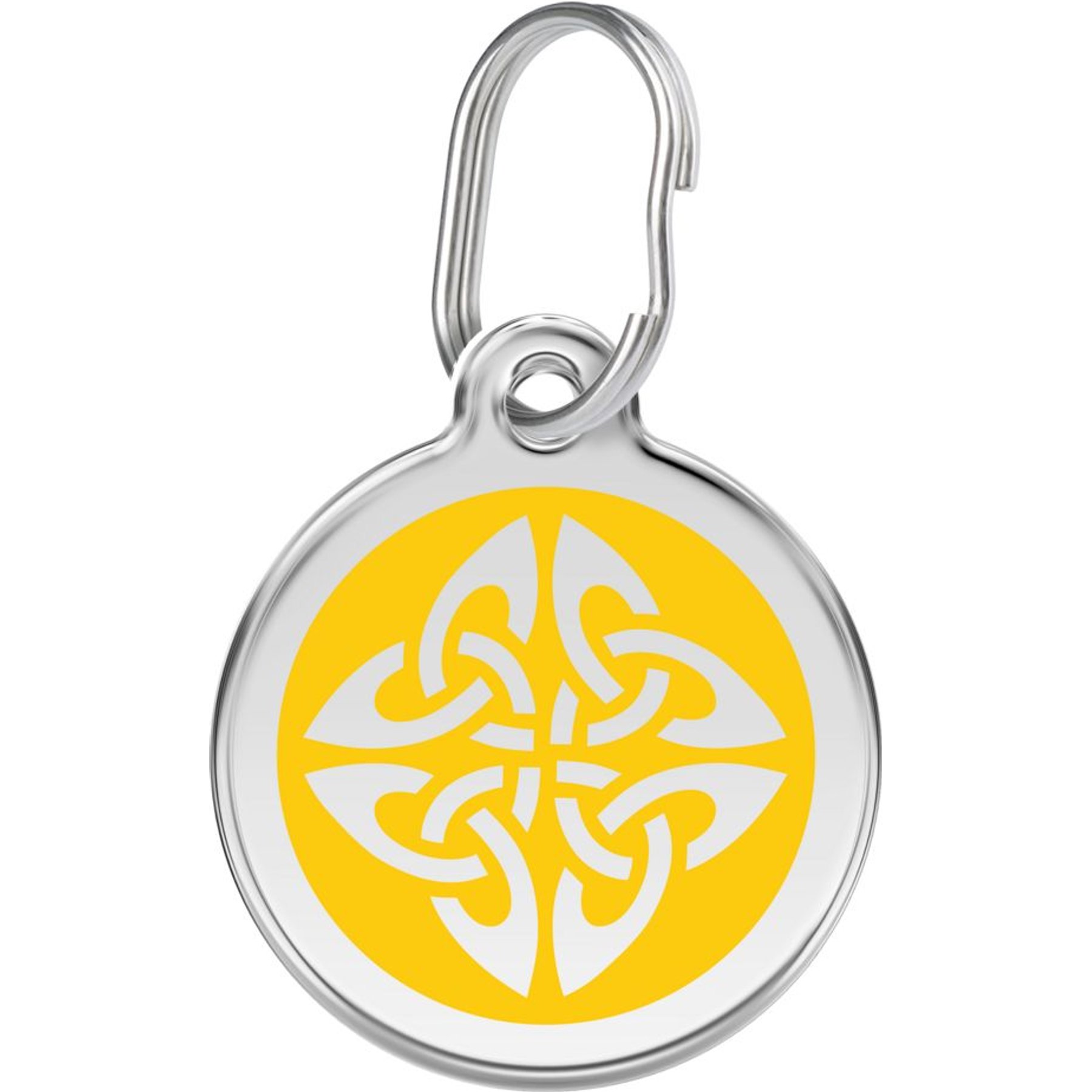 Red Dingo Tribal Arrows Stainless Steel Personalized Dog & Cat ID Tag, Yellow, Small