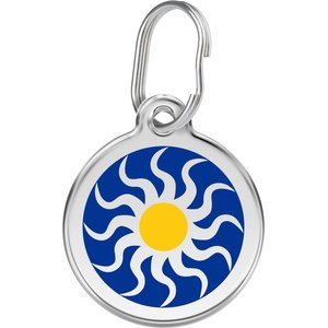 Red Dingo Tribal Sun Stainless Steel Personalized Dog & Cat ID Tag