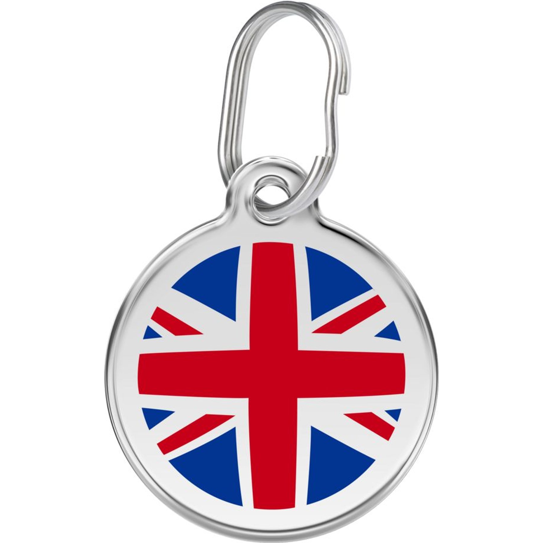 Red Dingo United Kingdom Flag Stainless Steel Personalized Dog & Cat ID Tag, Large