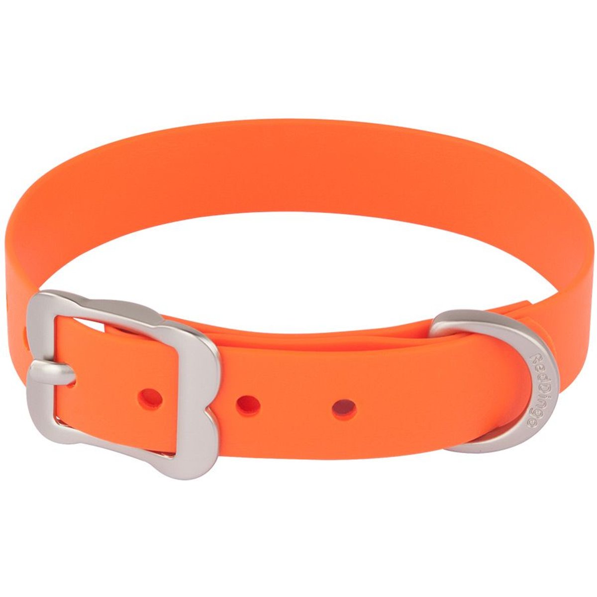 Red Dingo Vivid PVC Dog Collar, Orange, Large: 16 to 20-in neck, 1-in wide