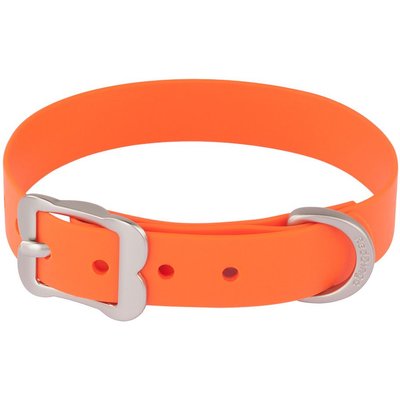 Red Dingo Red Dingo Vivid PVC Dog Collar, Orange, Large: 16 to 20-in neck, 1-in wide