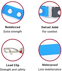 Red Dingo Vivid PVC Dog Leash, Blue, X-Small: 4-ft long, 1/2-in wide slide 2 of 5