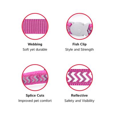 Show full view: Red Dingo Ziggy Nylon Reflective Cat Harness & Leash, 10.6 to 18.9-in chest, Red slide 3 of 5