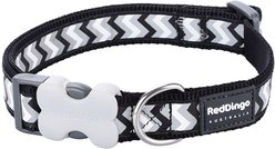 Red Dingo Ziggy Nylon Reflective Dog Collar, Zig Zag Black, Large: 16.5 to 25-in neck, 1-in wide slide 1 of 6