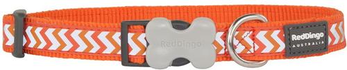 Show full view: Red Dingo Ziggy Nylon Reflective Dog Collar, Zig Zag Orange, Medium: 12.5 to 18.5-in neck, 4/5-in wide slide 2 of 9