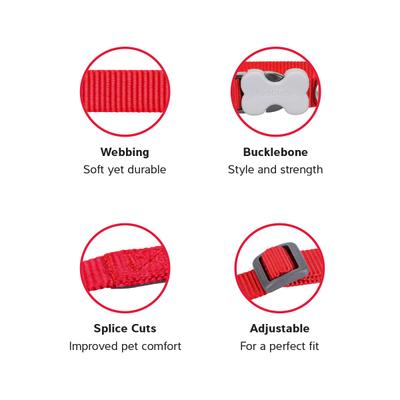 Show full view: Red Dingo Ziggy Nylon Reflective Dog Collar, Zig Zag Orange, X-Small: 7.9 to 12.6-in neck, 1/2-in wide slide 4 of 10