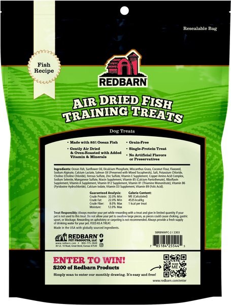 Redbarn Air Dried Fish Training Dog Treats, 4.75-oz bag