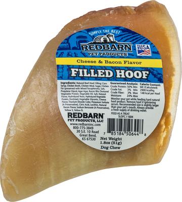 Show full view: Redbarn Cheese n' Bacon Filled Cow Hooves Dog Treats, case of 25 slide 3 of 10