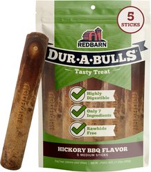 Redbarn Dur-A-Bulls Sticks Hickory Flavor Dog Chew Treats, Medium, 5 count slide 1 of 9