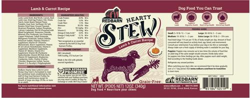 Show full view: Redbarn Grain-Free Lamb & Vegetable Stew Wet Dog Food, 12-oz can, case of 12 slide 9 of 11