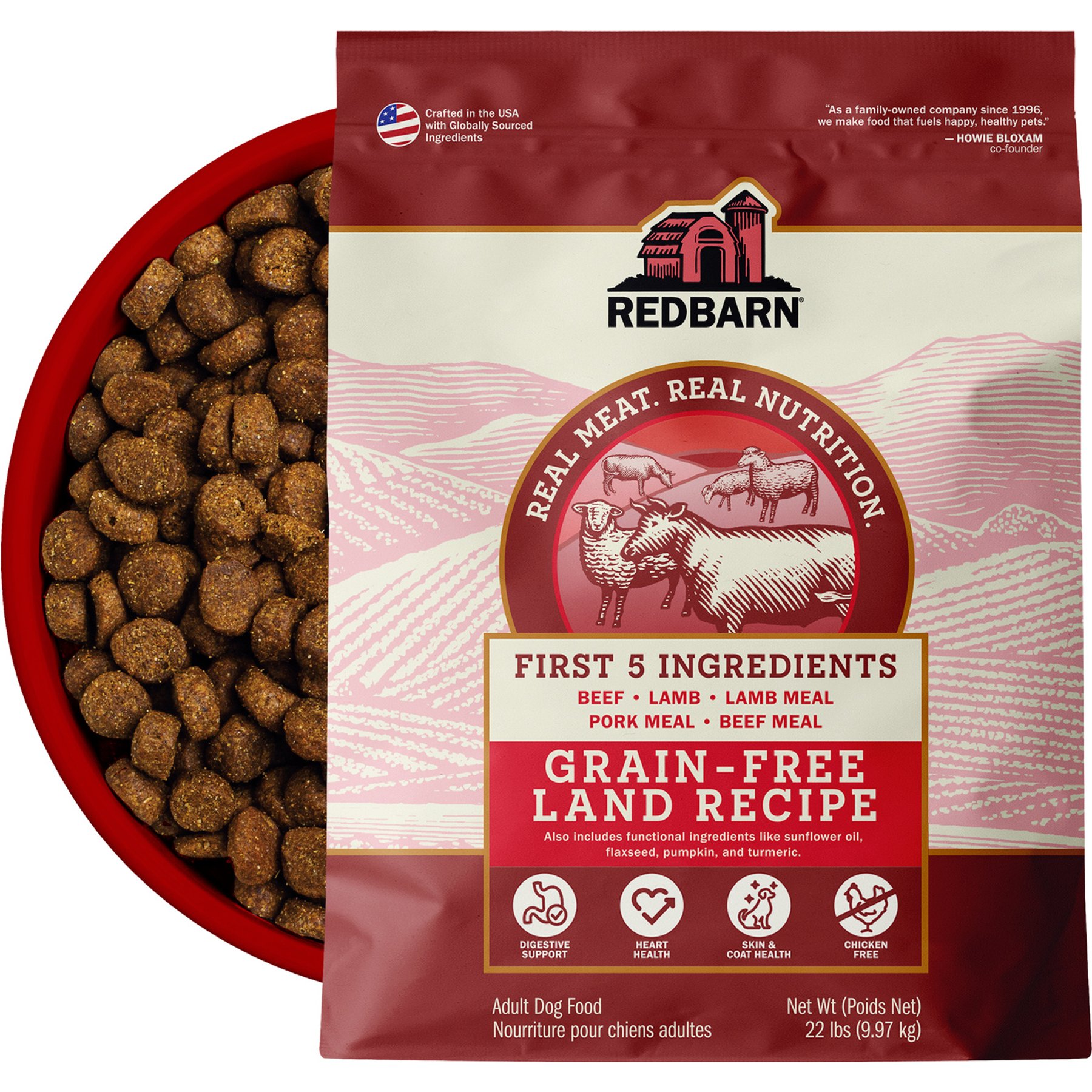 Redbarn Grain-Free Land Recipe Dry Dog Food, 22-lb bag