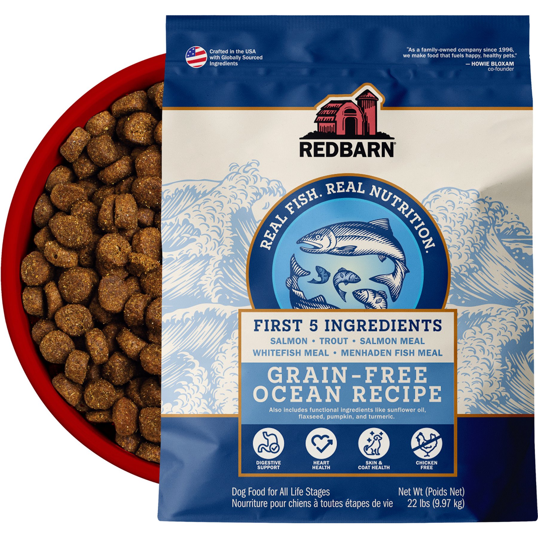 Redbarn Grain-Free Ocean Recipe Dry Dog Food, 22-lb bag