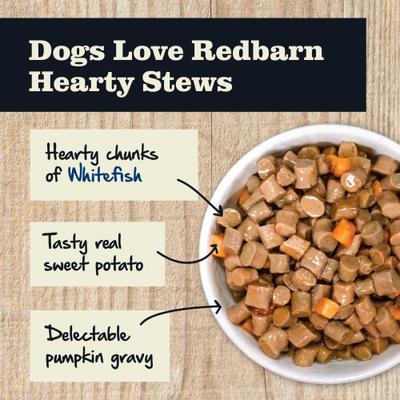 Show full view: Redbarn Grain-Free Whitefish & Sweet Potato Stew Wet Dog Food, 12-oz can, case of 12 slide 4 of 11