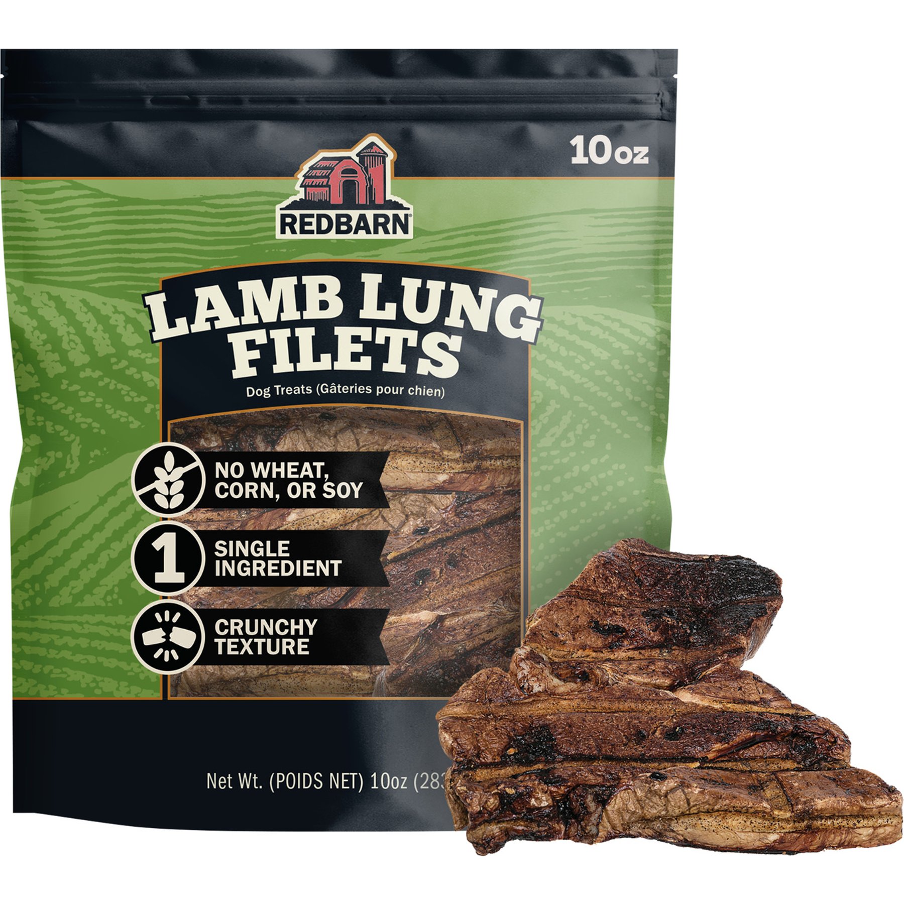 Redbarn Lamb Lung Filets Dog Chew, 10-oz bag