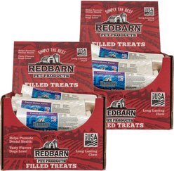 Redbarn Large Peanut Butter Filled Bones Dog Treats, 30 count bundle