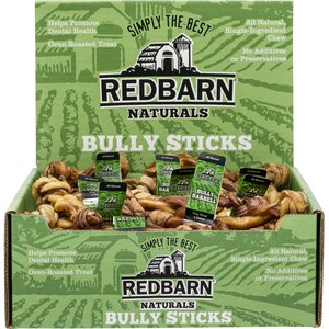 Redbarn Naturals Bully Barbells Dog Treats, case of 50