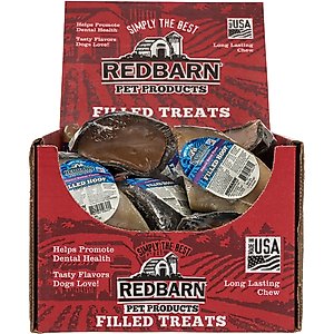 Redbarn Peanut Butter Filled Cow Hooves Dog Treats, 25 count