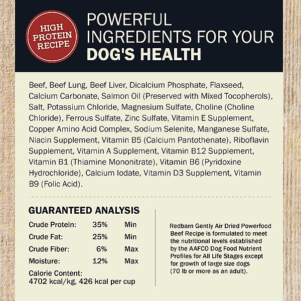 Redbarn Powerfood Beef High Protein Grain-Free Gently Air Dried Dog Food