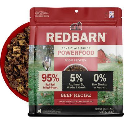 Redbarn Redbarn Powerfood Beef High Protein Grain-Free Gently Air Dried Dog Food, 80-oz bag