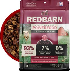 Redbarn Powerfood Digestive Health Beef & Lamb Gently Air Dried Dog Food, 32-oz bag