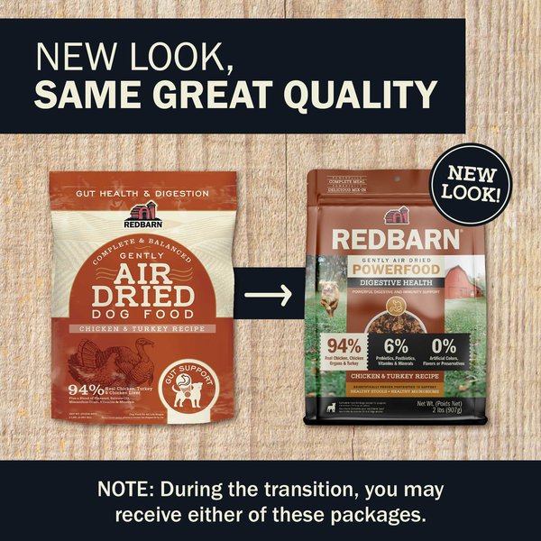 Image showcasing REDBARN Powerfood Digestive Health Chicken & Turkey Gently Air Dried ...