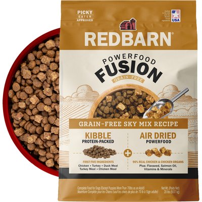 Redbarn Redbarn Powerfood Fusion Air Dried Grain-Free Sky Chicken & Turkey Recipe Kibble Blend Dry Dog Food, 20-lb bag