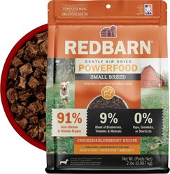 Redbarn Powerfood Small Breed Recipe Chicken & Blueberry Grain-Free Air Dried Dog Food, 32-oz bag