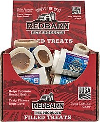 Redbarn Small Peanut Butter Filled Bones Dog Treats, case of 20