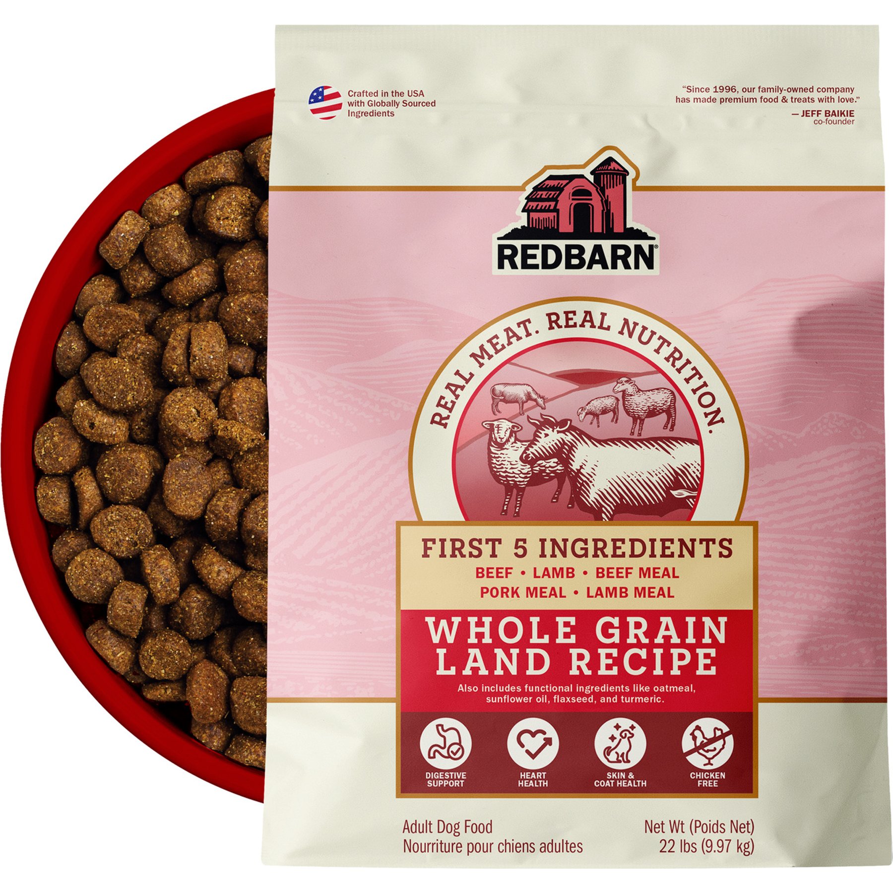 Redbarn Whole Grain Land Recipe Dry Dog Food, 22-lb bag