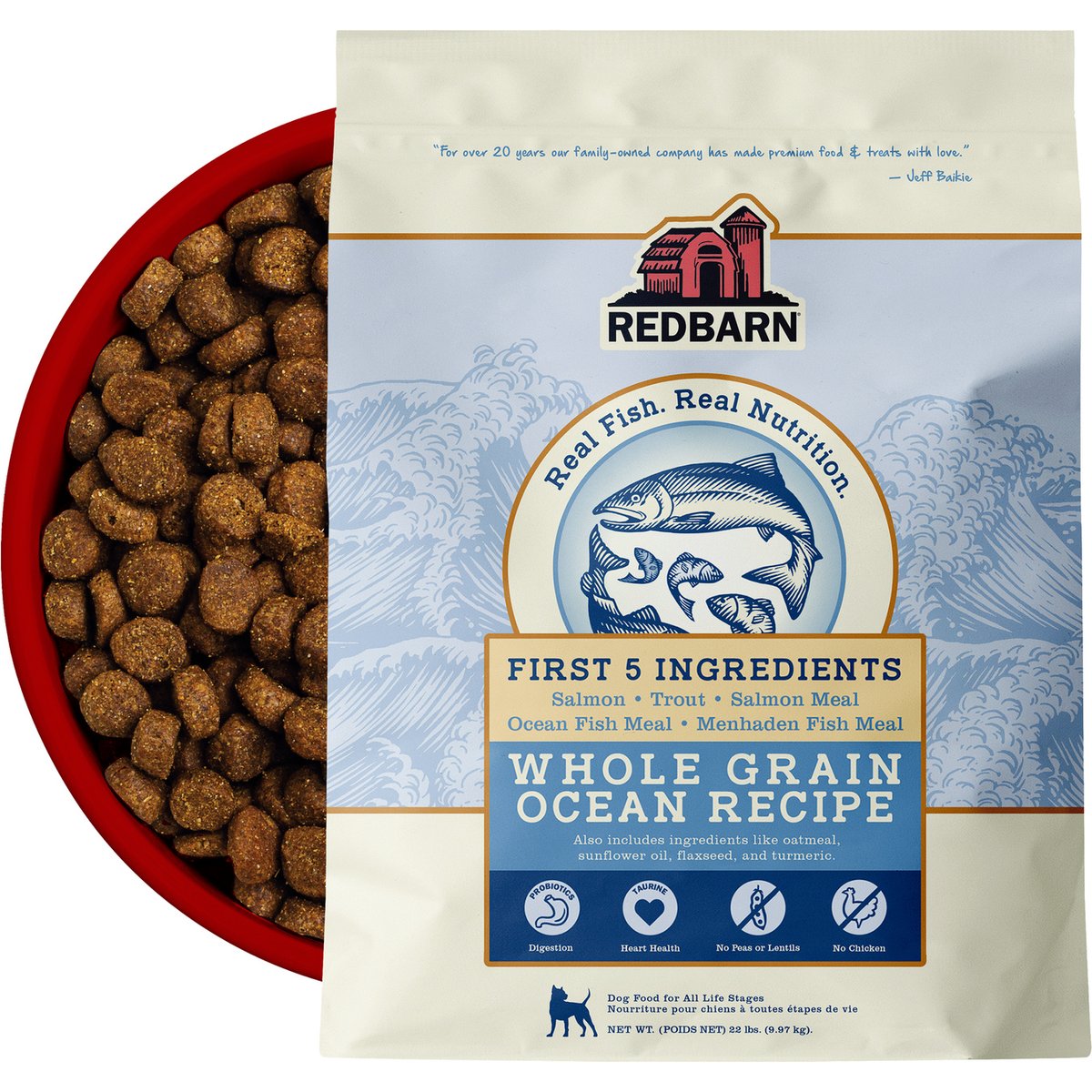 Redbarn Whole Grain Ocean Recipe Dry Dog Food, 22-lb bag