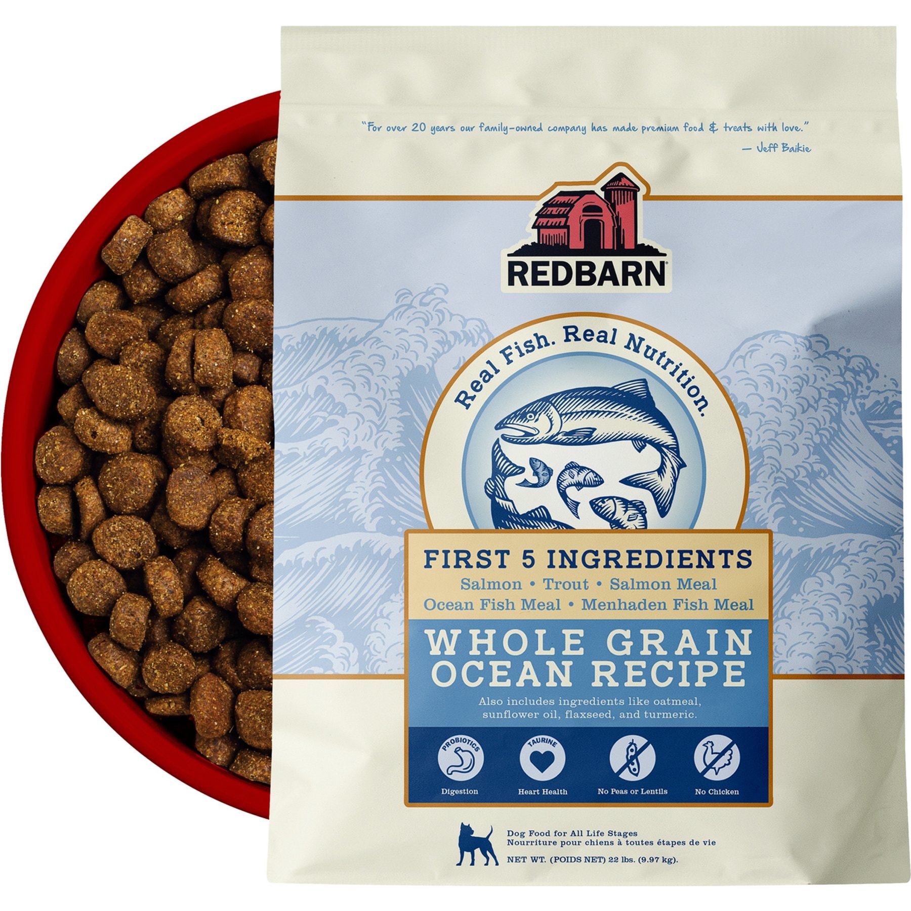Redbarn Whole Grain Ocean Recipe Dry Dog Food, 44-lb bundle