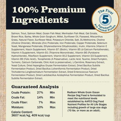 Show full view: Redbarn Whole Grain Ocean Recipe Dry Dog Food, 22-lb bag slide 8 of 12