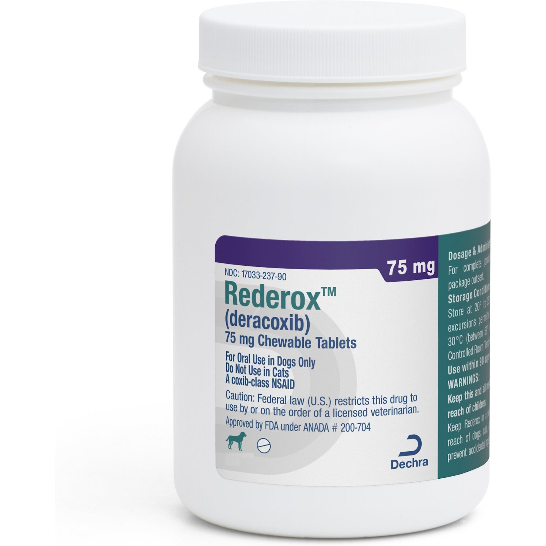 Rederox (Deracoxib) Chewable Tablets for Dogs, 75 mg, 15 tablets