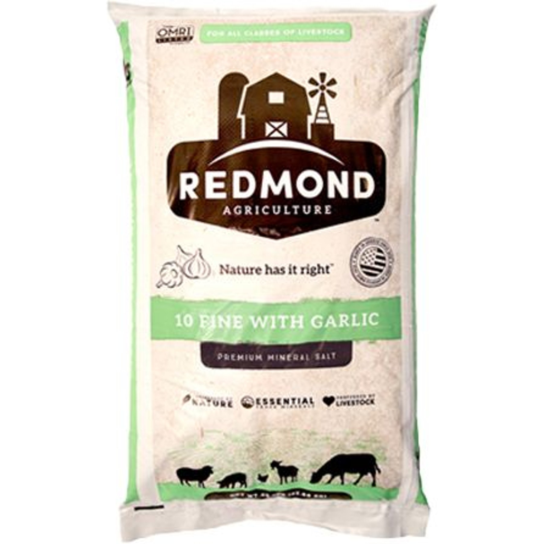 Redmond 10 Fine with Garlic Supplement for Farm Animals, 50-lb bag