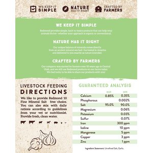 Redmond 10 Fine with Garlic Supplement for Farm Animals, 50-lb bag