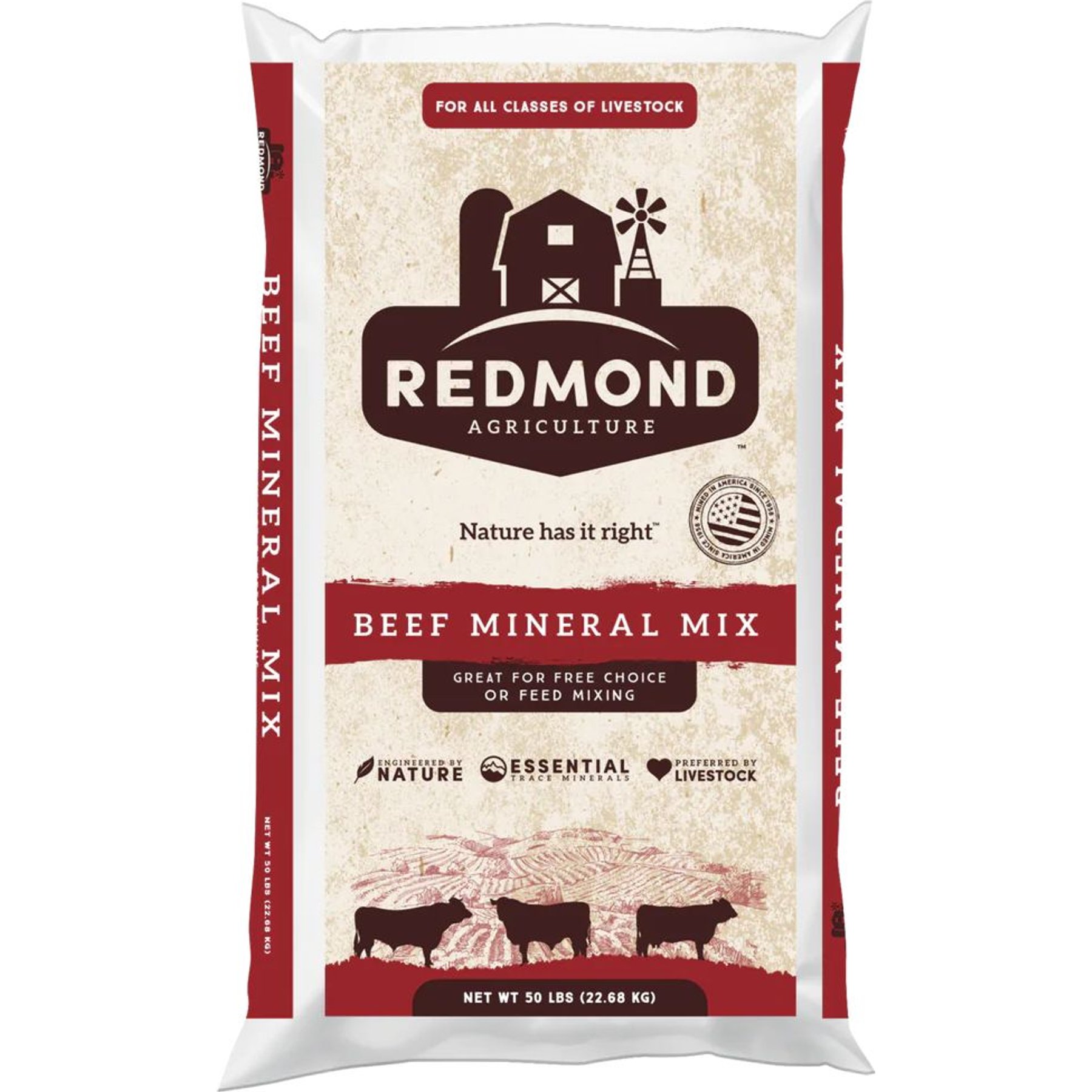 Redmond Beef Mineral Mix Supplement for Cattle, 50-lb bag