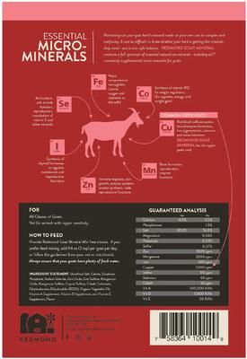 Show full view: Redmond Goat Mineral Mix Supplement for Goats, 5-lb bag slide 2 of 3