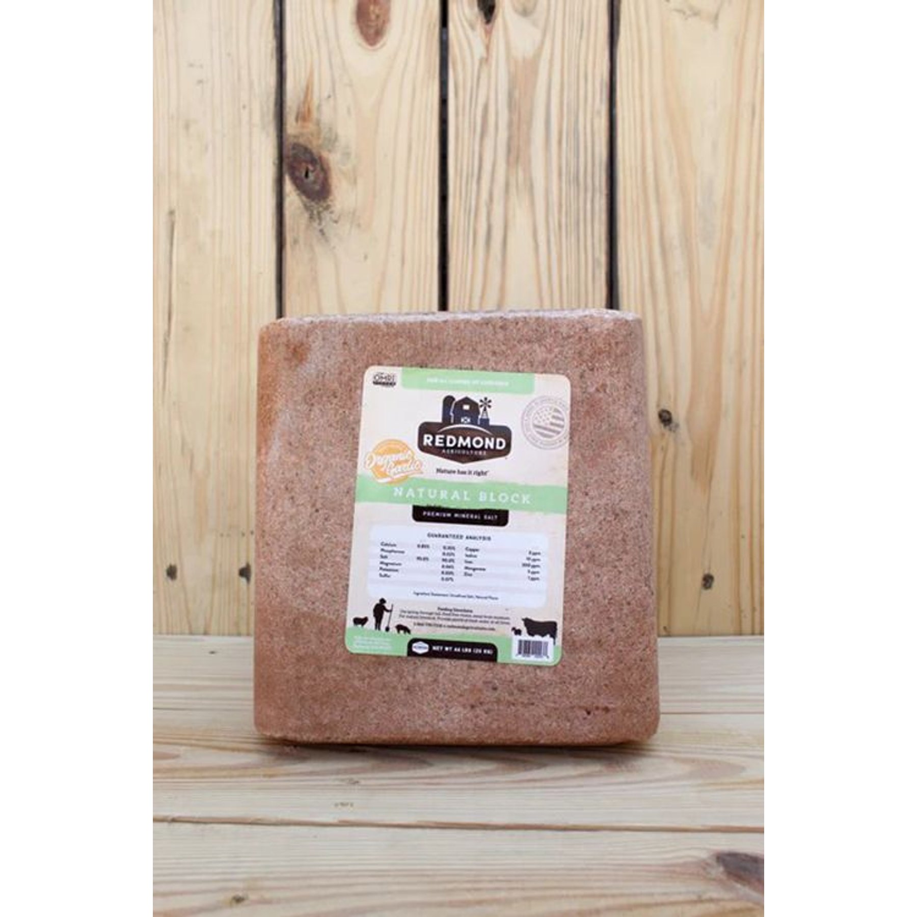 Redmond Natural Salt with Garlic Block Supplement for Farm Animals, 44-lb