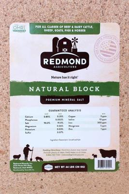 Show full view: Redmond Natural Trace Mineral Salt Block Supplement for Farm Animals, 44-lb slide 2 of 4