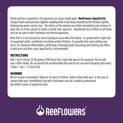 Show full view: Reeflowers Aqua Clarify Aquarium Water Clarifier & Purifier, 3000-mL bottle slide 3 of 7