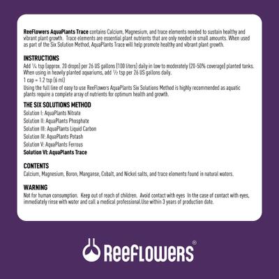 Show full view: Reeflowers AquaPlants Trace Solution VI Aquarium Water Treatment, 34-oz bottle slide 3 of 8