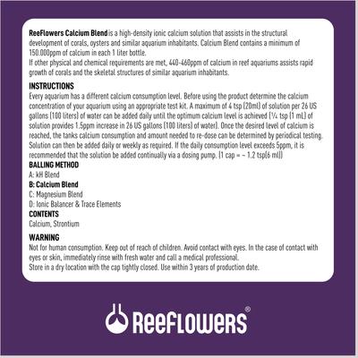 Show full view: Reeflowers Calcium Blend B Part Balling Fish Aquarium Water Conditioner, 17-fl oz bottle slide 3 of 8