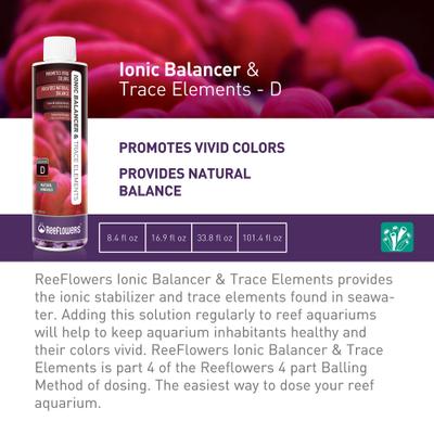 Show full view: Reeflowers Ionic Balancer & Trace Elements D Aquarium Water Treatment, 101-oz bottle slide 2 of 9