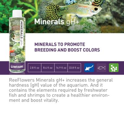 Show full view: Reeflowers Minerals gH+ Fish Aquarium Water Conditioner, 8.5-fl oz bottle slide 2 of 7