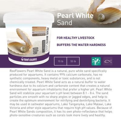 Show full view: Reeflowers Pearl White Aquarium Sand, 0.5-1-mm, 15-lb tub slide 2 of 7